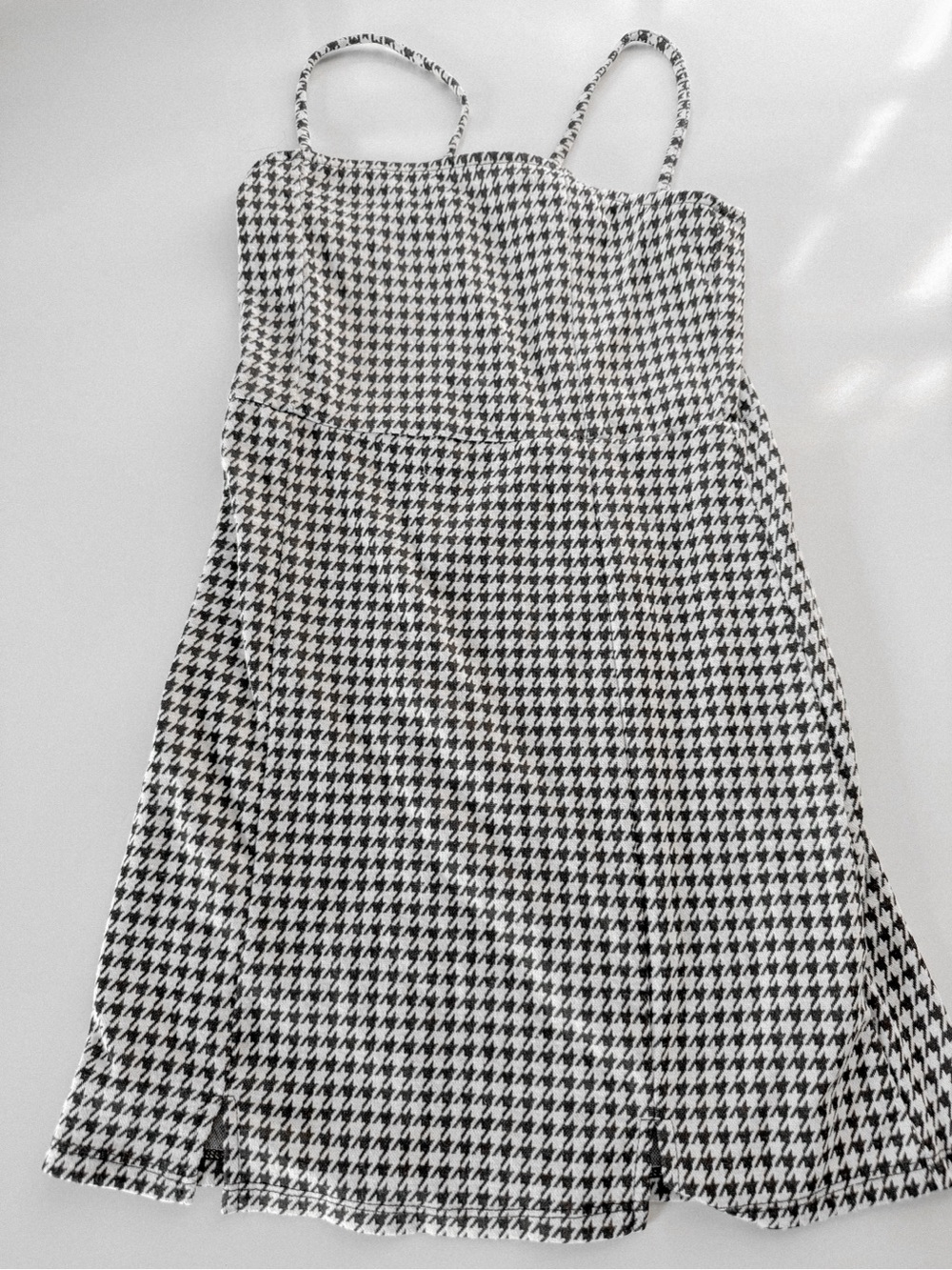Art class Houndstooth Spaghetti-Strap Dress - Black & White